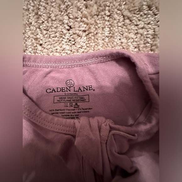 Caden Lane Bamboo Footed Sleeper in Mauve - Picture 4 of 6